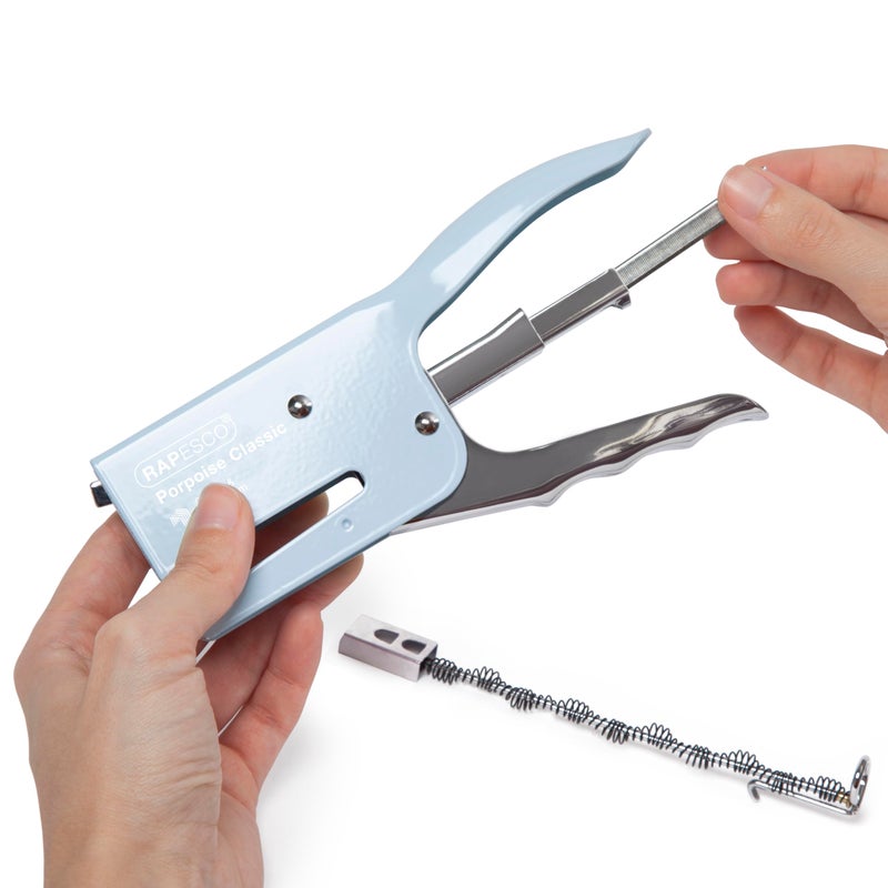 Rapesco 1346 Porpoise Classic Stapling Plier, 45 Sheet Capacity, Uses Type 26 Standard (1/4" and 5/16") and Type 24 High-Capacity (1/4" and 5/16") Staples, All Metal, Powder Blue - Image 5